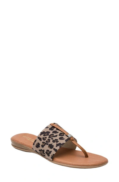 Shop Andre Assous Nice Sandal In Leopard Print Fabric