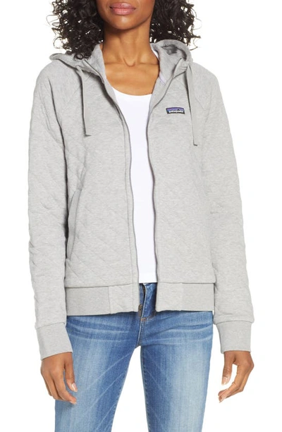 Shop Patagonia Organic Cotton Blend Quilted Hoodie In Dftg Drifter Grey