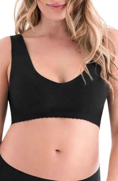 Belly Banditr No-wire Comfy Seamless V-neck Bra In Black