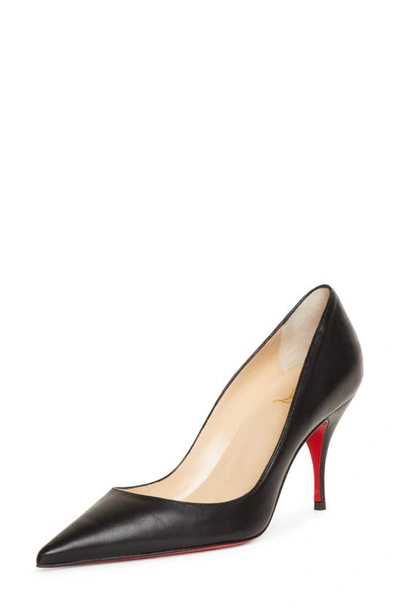 Shop Christian Louboutin Clare Pointed Toe Pump In Black Leather