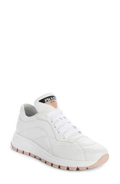 Shop Prada Logo Sneaker In White