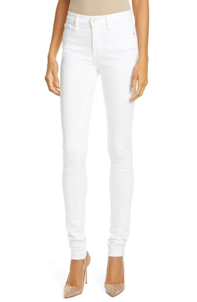 Shop Frame Forever Karlie Raw Hem Skinny Jeans In Blanc