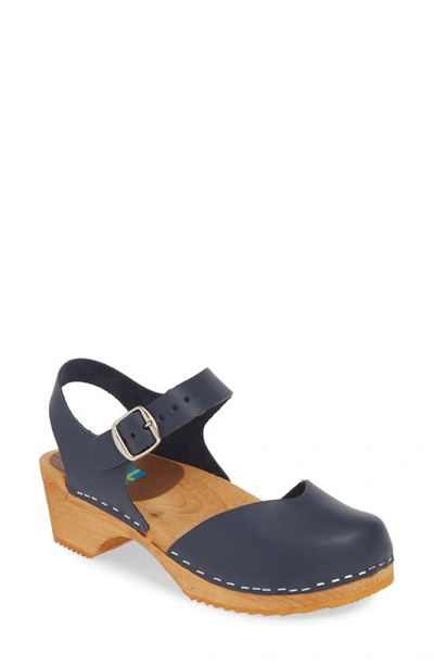 Shop Mia Sofia Clog Sandal In Navy Leather