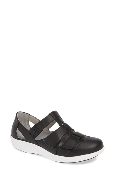 Shop Alegria Treq Flat In Black Leather