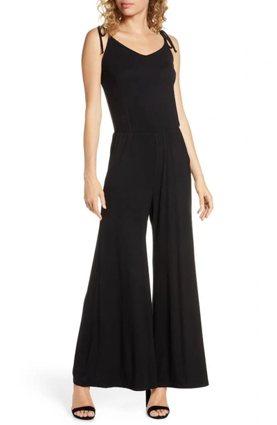 Shop Fraiche By J Sleeveless Wide-leg Jumpsuit In Black