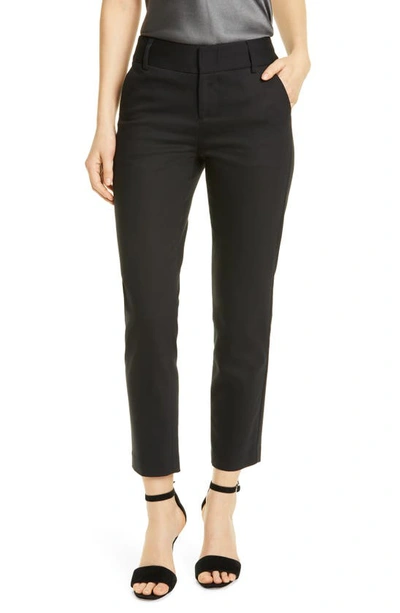 Shop Alice And Olivia Stacey Slim Stretch Cotton Blend Trousers In Black