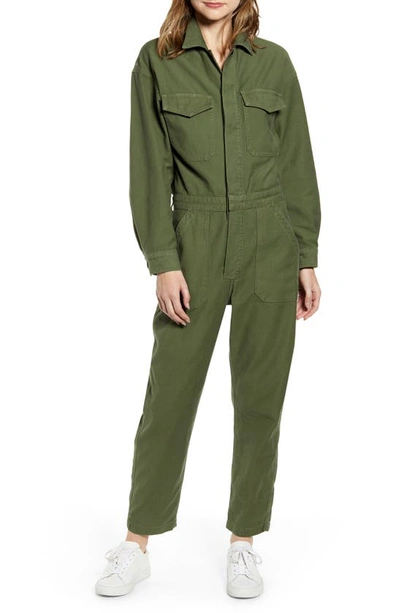 Shop Citizens Of Humanity Marta Long Sleeve Cotton Twill Utility Jumpsuit In Retreat