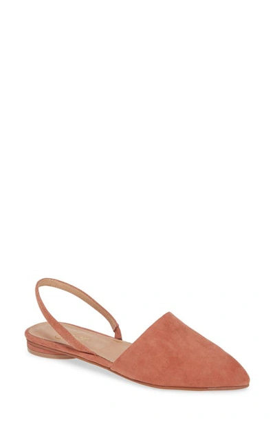 Shop 42 Gold Cab Pointy Toe Slingback Flat In Mauve Clay Suede