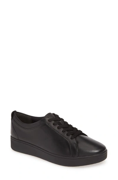 Shop Fitflop Rally Sneaker In All Black Leather