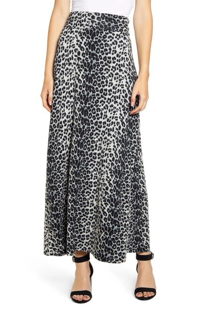 Shop Loveappella Roll Top Maxi Skirt In Gray/ Black