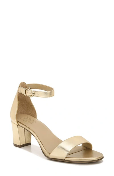 Shop Naturalizer True Colors Vera Ankle Strap Sandal In Dark Gold Leather