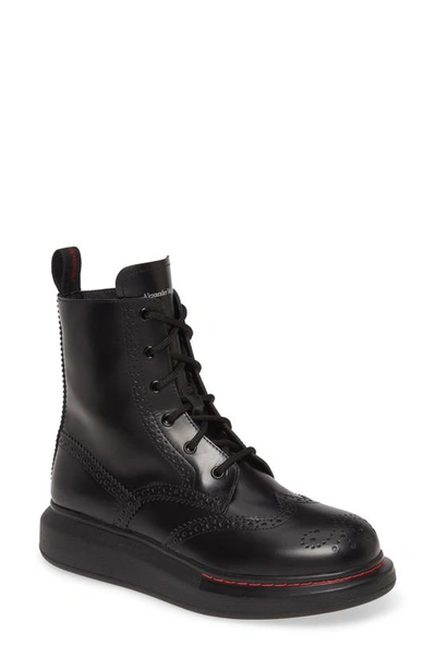 Shop Alexander Mcqueen Platform Combat Boot In Black