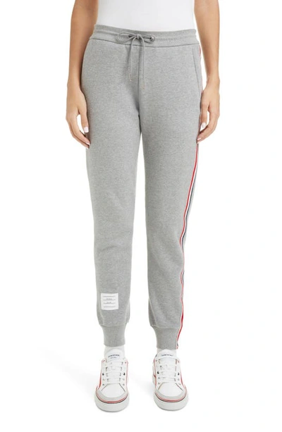 Shop Thom Browne Side Stripe Joggers In Light Grey