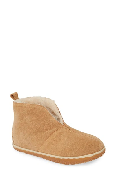 Minnetonka Tucson Bootie Slipper In Cinnamon Suede
