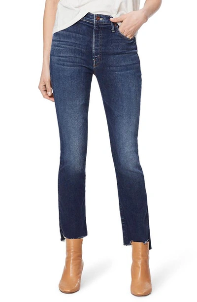 Shop Mother The Insider High Waist Crop Step Fray Jeans In Sweet And Sassy