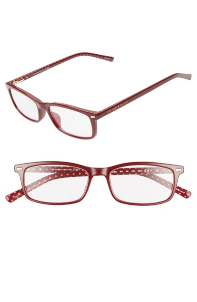 Shop Kate Spade Jodie 50mm Rectangular Reading Glasses In Burgundy Pattern