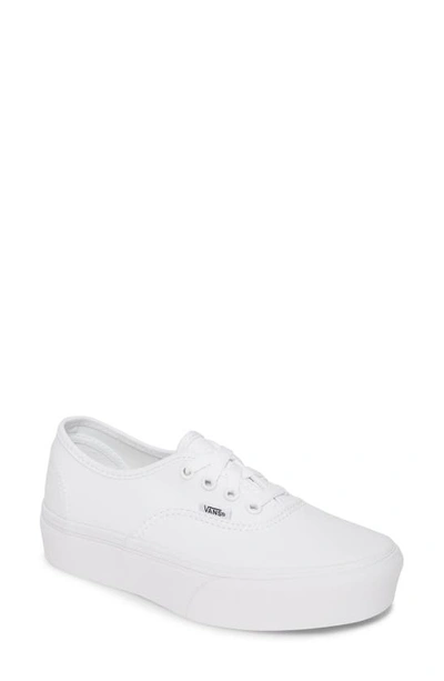 Shop Vans Gender Inclusive Authentic Platform Sneaker In True White