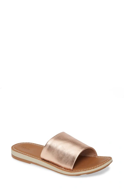 Shop Olukai Nohie 'olu Slide Sandal In Rose Gold Leather