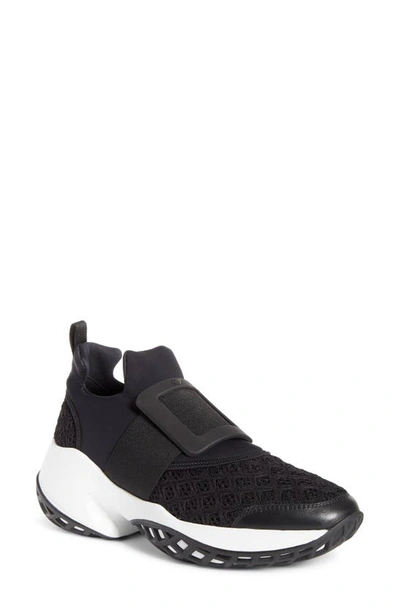 Shop Roger Vivier Viv Run Slip-on Sneaker In Black