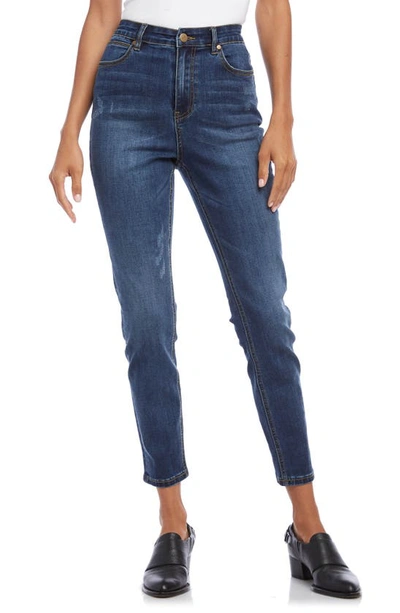 Shop Karen Kane Distressed High Waist Skinny Jeans In Denim