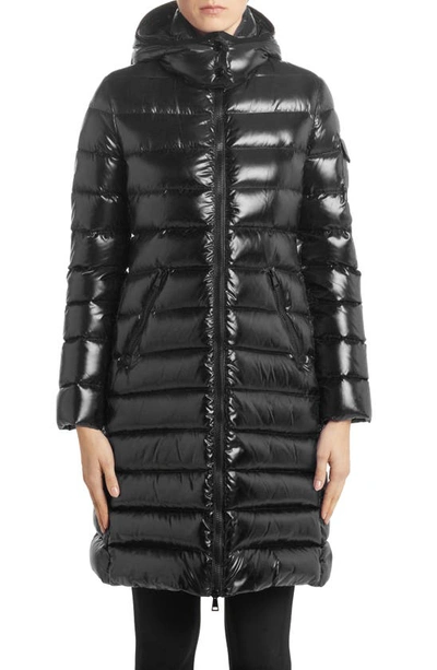 Shop Moncler Moka Hooded Down Quilted Parka In Black