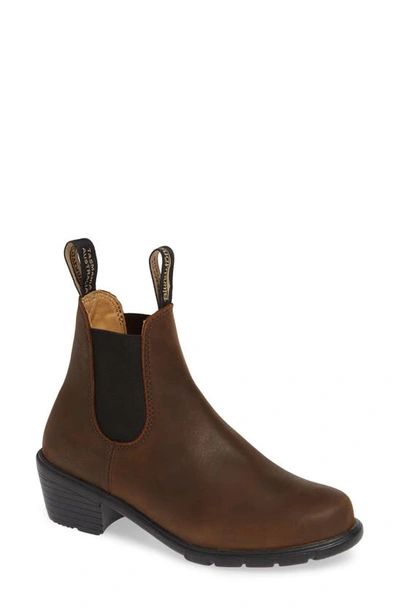Shop Blundstone 1673 Chelsea Bootie In Antique Brown Leather