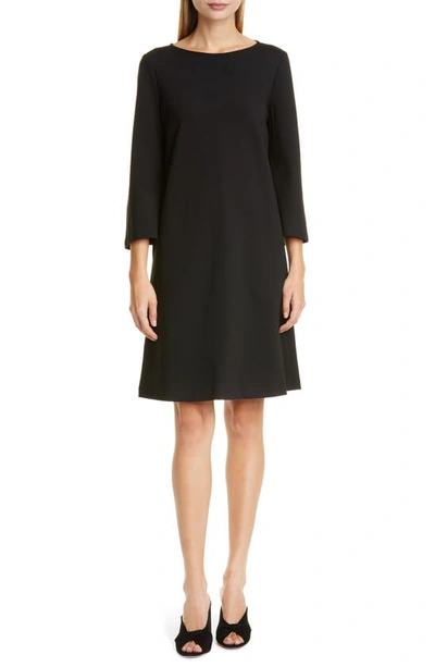 Shop Lafayette 148 Lotus Punto Milano Shift Dress In Black