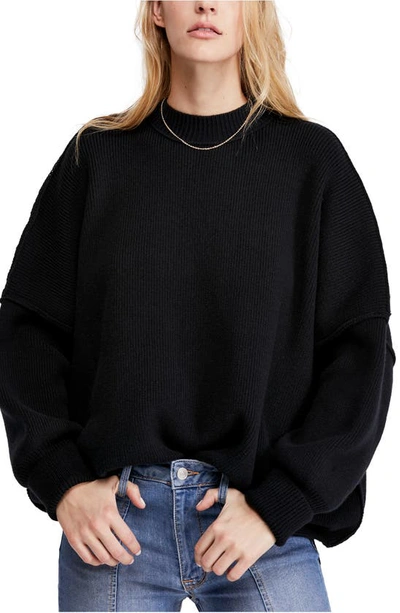 Shop Free People Easy Street Tunic Sweater In Black