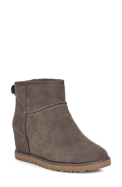 Shop Ugg Classic Femme Mini Wedge Bootie In Slate Suede