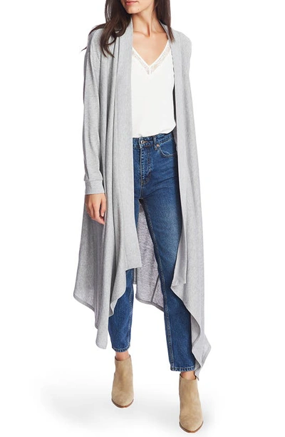 Shop 1.state Drape Front Maxi Cardigan In Silver Heather
