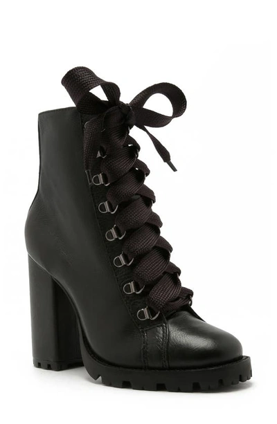 Shop Schutz Zara Lace-up Boot In Black Leather