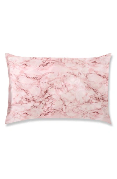 Shop Slip Pink Marble Pure Silk Pillowcase