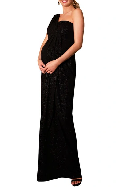 Shop Tiffany Rose Galaxy One-shoulder Maternity Gown In Night Sky