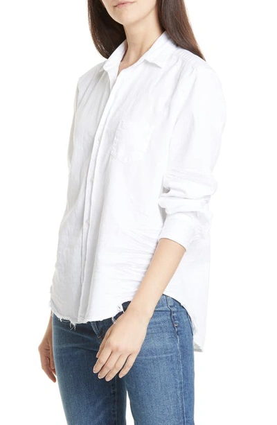 Shop Frank & Eileen Eileen Relaxed Button-up Shirt In White Tattered Wash Denim