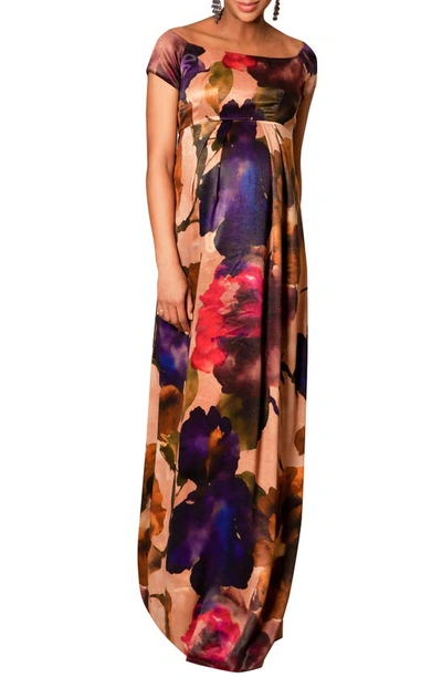 Shop Tiffany Rose Aria Floral Maternity Gown In Exotic Bloom