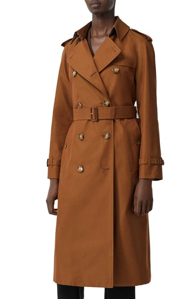 Shop Burberry Waterloo Relaxed Fit Cotton Trench Coat In Chestnut Brown