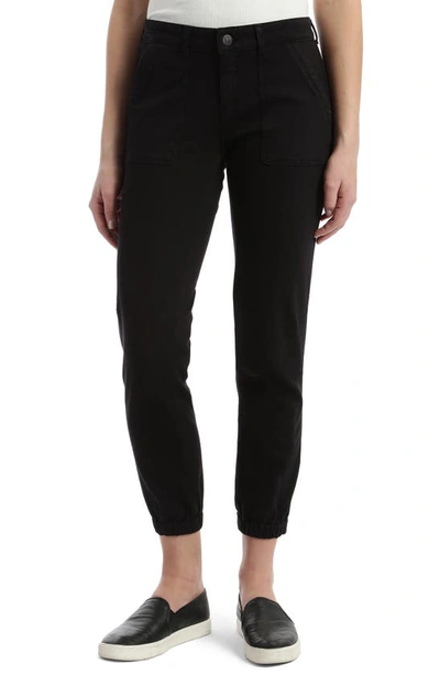 Shop Mavi Jeans Ivy Zip Cuff Twill Jogger Pants In Black Twill
