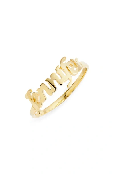 Shop Argento Vivo Personalized Sterling Silver Ring In Gold