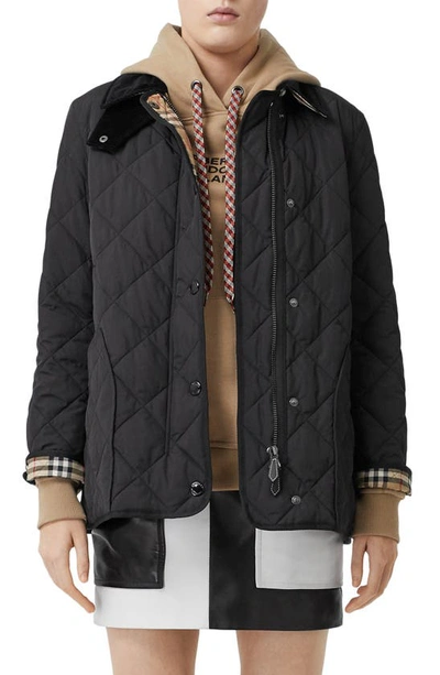 Shop Burberry Cotswold Thermoregulated Quilted Barn Jacket In Black