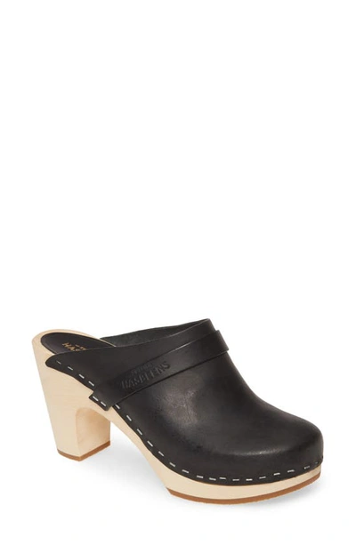Shop Swedish Hasbeens Classic Clog In Black Leather