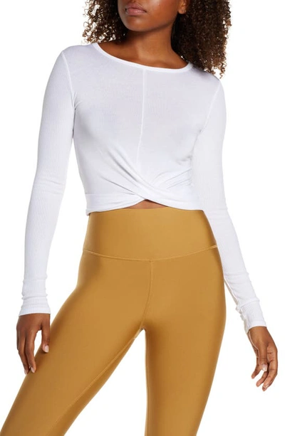 Shop Alo Yoga Cover Long Sleeve Tee In White