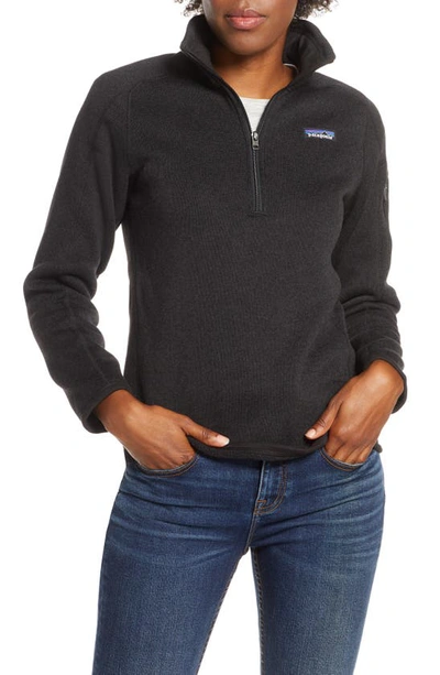 Shop Patagonia Better Sweater Quarter Zip Performance Jacket In Black