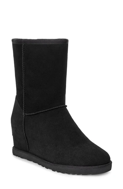 Shop Ugg (r) Classic Femme Wedge Bootie In Black Suede