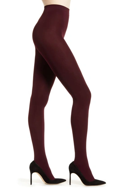 Shop Falke Pure Matte 100 Opaque Tights In 8596 Barolo Wine