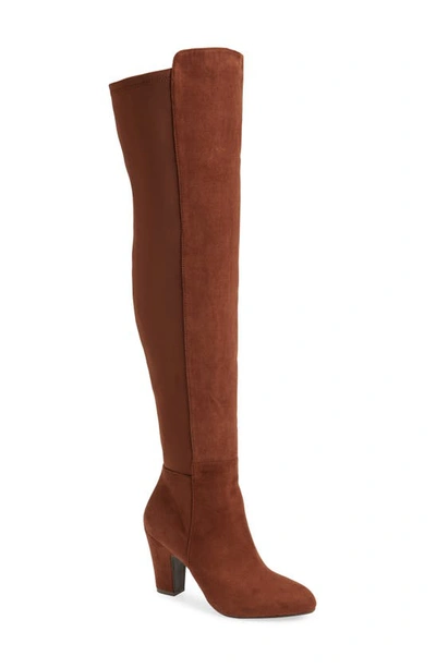 Shop Chinese Laundry Canyons Over The Knee Boot In Oak Brown Suede