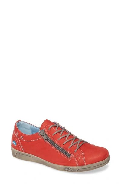 Shop Cloud Aika Sneaker In Red Brushed Sole Leather