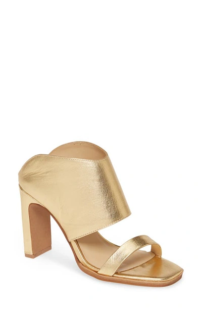 Shop 42 Gold Linx Slide Sandal In Gold Leather