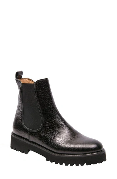 Shop Andre Assous Peggy Chelsea Boot In Black Croco Print Leather