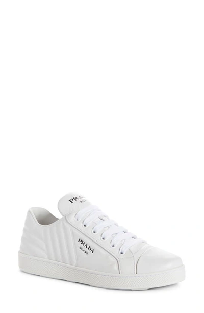 Shop Prada Quilted Low Top Sneaker In White
