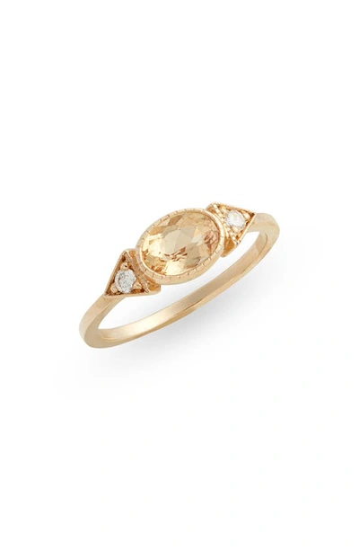 Shop Jennie Kwon Designs Topaz Long Spear Ring In Yellow Gold/ Topaz